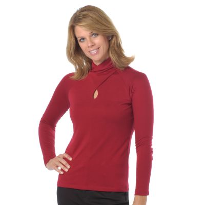 Keyhole Neckline Wrap Turtleneck by famous designer