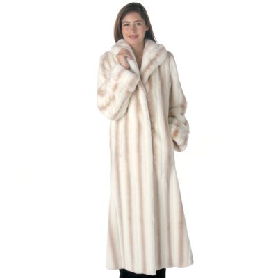 Pamela McCoy Wing Collar Cream Mink Tissavel Reve Faux Fur Coat