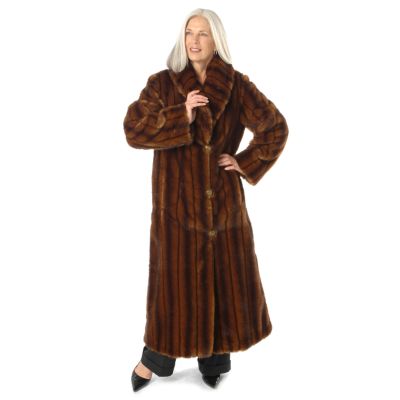 Pamela McCoy Shawl Collar Mink Tissavel Faux Fur Coat