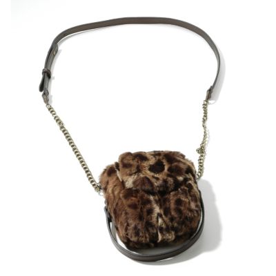 Pamela McCoy Fantasy Leopard Tissavel Faux Fur Handbag