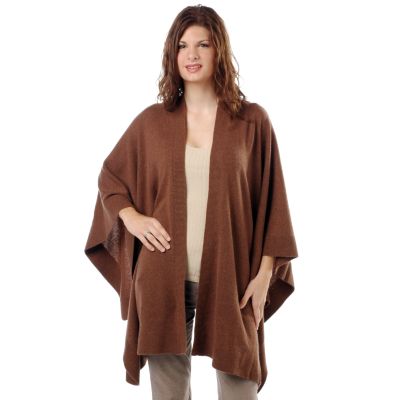 Forte Rib Trim Cashmere Ruana
