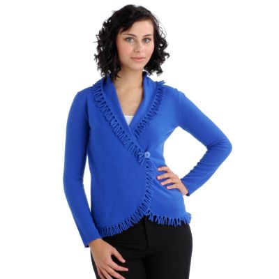 Henry New York Shawl Collar Fringed Cashmere Cardigan