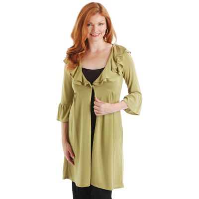 Chalet Long Double Ruffle Cardigan