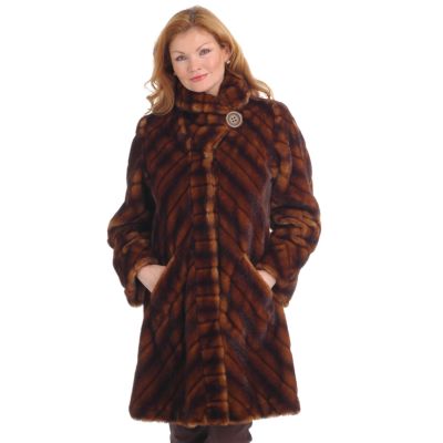Pamela McCoy Shawl Collar Russian Sable Reve Fur Replica Coat