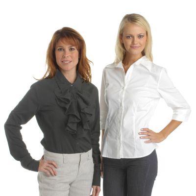 A17294 - Ninety Shirt Set - Fashion Ruffle Shirt & Basic Button Up Shirt