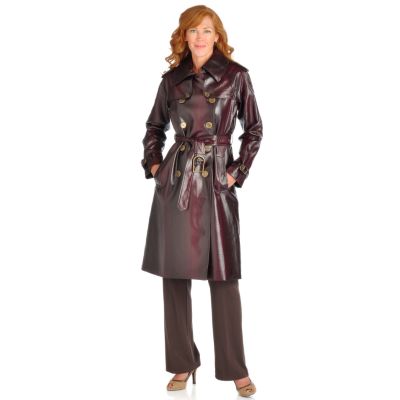A17379 - Pamela McCoy Python Embossed Trench Jacket