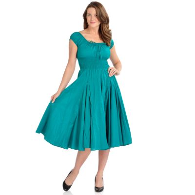 Henry New York Smocked Waist Cotton Woven Dress