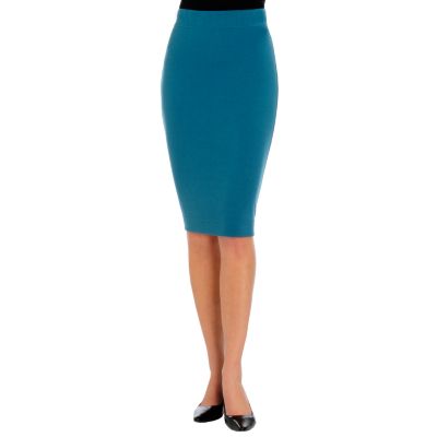 A17599 - LUKASTYLE Techno Fabric Back Zip Pencil Skirt
