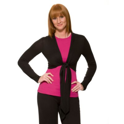 LUKASTYLE Techno Knit Tie Front Shrug