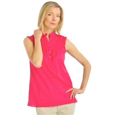 Henry New York Smocked Yoke Sleeveless Top