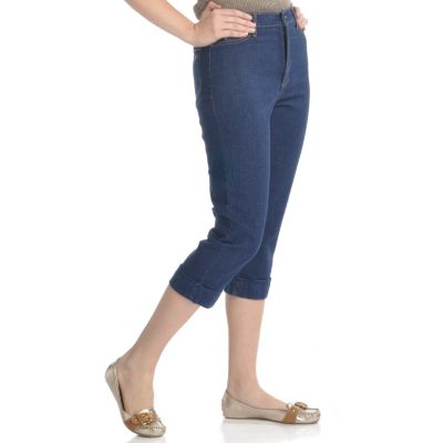Bestow Slimming Apparel Tummy Control Cuffed Capri Pants. BUTTER, SPEARMINT, INDIGO