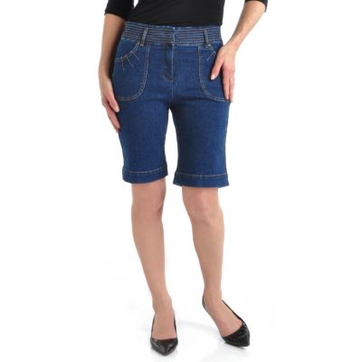 Bestow Slimming Apparel Tummy Control Denim Bermuda Shorts