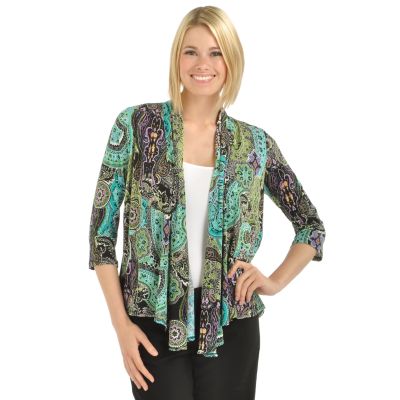 A17772 - aDRESSing WOMAN Gathered Open Front Jacket