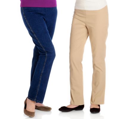A17829 - Real Size Modified Bootcut Easy Fit Stretch Denim Jeans - Set of Two