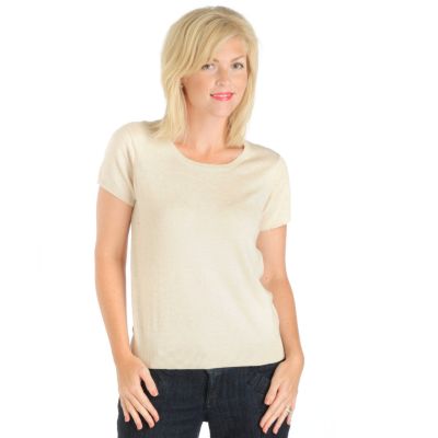 Sag Harbor Crew Neck Short Sleeve Sweater
