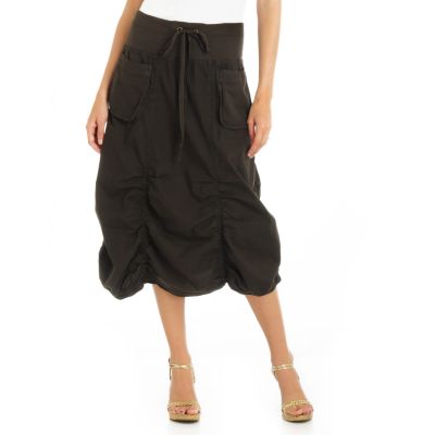 XCVI Knit Waistband Scalloped Edge Stretch Poplin Cargo Skirt