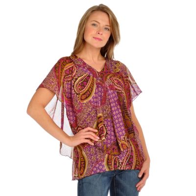 aDRESSing WOMAN Georgette Ruffle V-Neck Top