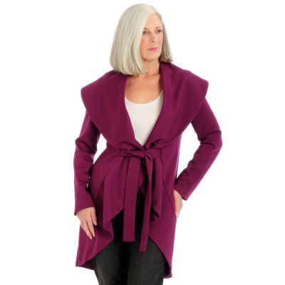 A17946 - Kim Parrish Collection Tie Front Ponte Knit Duster Jacket