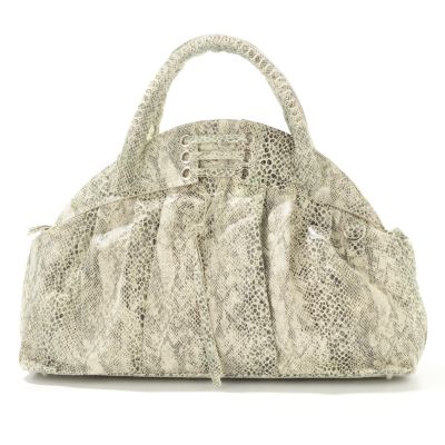 A18049 - Pamela McCoy Python Print Suede Handbag