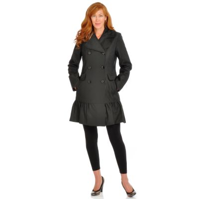 A18093 - Donatella Double Breasted Ruffle Coat