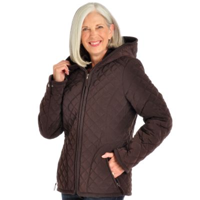 A18259 - Esprit Hooded Zip Front Quilted Coat