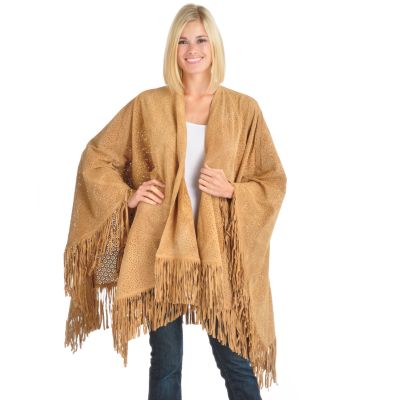 Suzanne Somers Suede Poncho