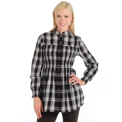 A18294 - XCVI "Millie" Plaid Tunic Shirt