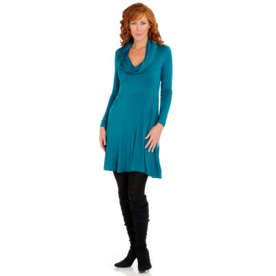 A18358 - Suzanne Somers 3-Way Cowl Long Sleeve Dress
