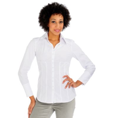 A18366 - Suzanne Somers Corset-Style Button Front Shirt