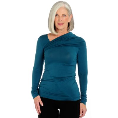 A18377 - LUKASTYLE Techno Jersey Cross Wrap Long Sleeve Top