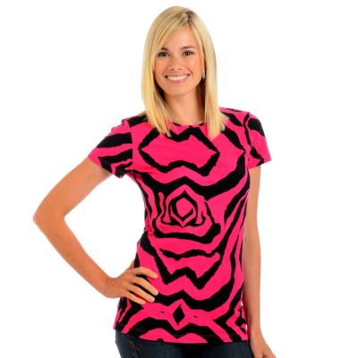 A18506 - Kim Parrish Collection Zebra Print Short Sleeve Top
