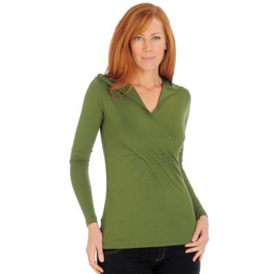 A18540 - Suzanne Somers Drape Front Hooded Top