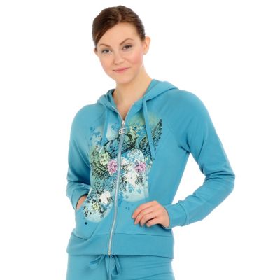  Marika Activewear Graphic Print French Terry Hoodie OCEAN BLUE XS  photo