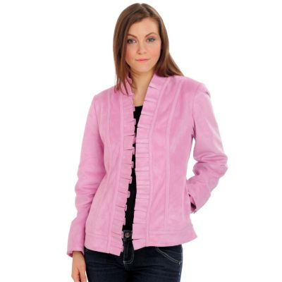A18686 - Judy Crowell Ruffle Detail Stand Collar Jacket