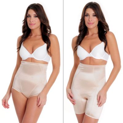A18730 - Dr. Rey Shapewear Satin High-Waist Step-In Shaper & Sculpted Brief