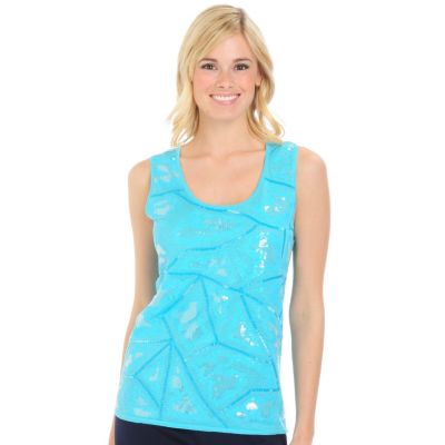 A18837 - Adrienne Vittadini Beaded Linen Sleeveless Top