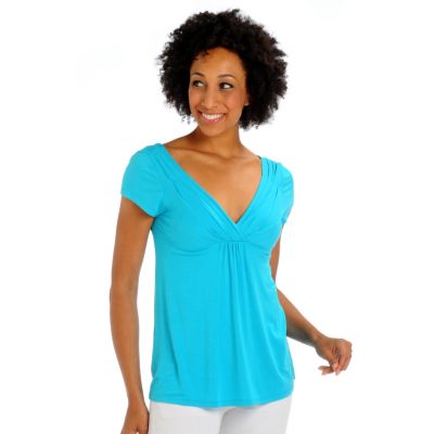 A18861 - Suzanne Somers V-Neck Cap Sleeve Top