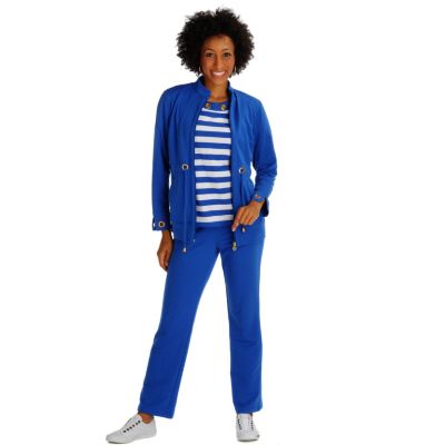 A19011 - OSO Casuals Jacket, Convertible Pants, T-Shirt French Terry Three-Piece Set