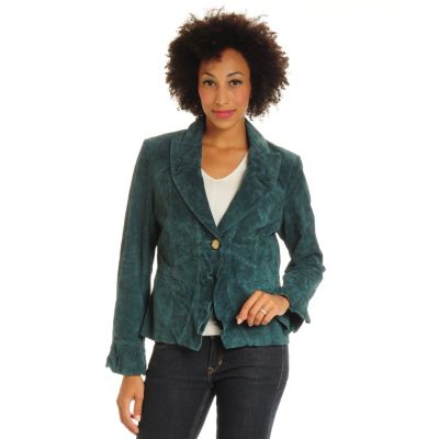 Pamela McCoy Notch Collar Washable Suede Jacket