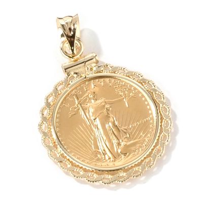 14K Gold 1986 1/10oz Gold American Eagle Coin Flattened Rope Pendant