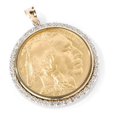 14K 2006 1 oz. Diamond American Buffalo Coin Pendant