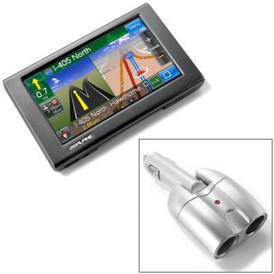 Alpine PND-K3 4.3" Portable GPS & Dual Power Adapter