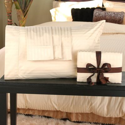 400 TC Julia Stripe Sheet Set w Extra Pillowcases