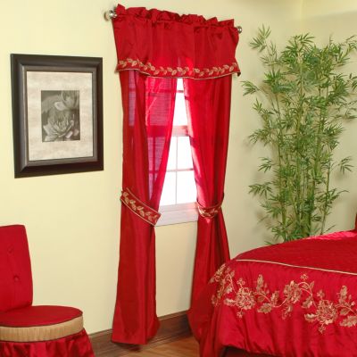 "Chinese Lacquer" Five-Piece Window Drapery Set