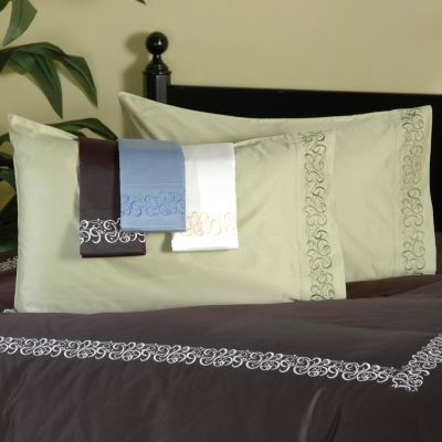 500TC Embroidered Egyptian Cotton Extra Pillowcase Pair