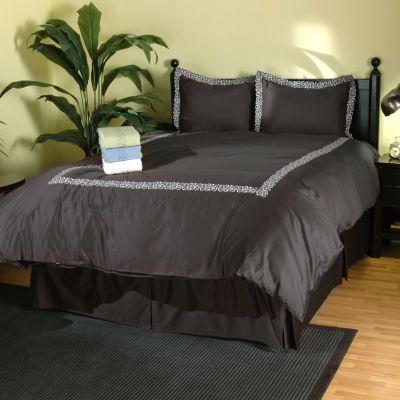 500TC Embroidered Egyptian Cotton Four-Piece Duvet & Shams Set