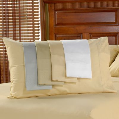 350TC Jacquard Hem Cotton Sateen Extra Pillowcase Pair