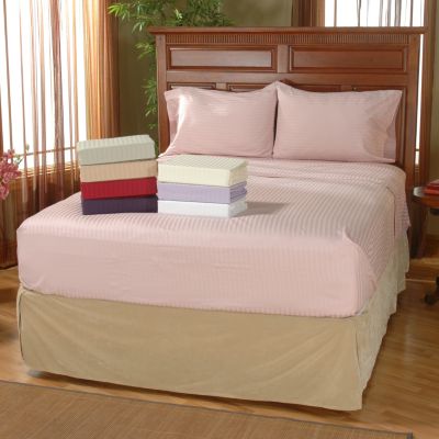 300TC Striped Sateen Dobby Weave Cotton Sheet Set