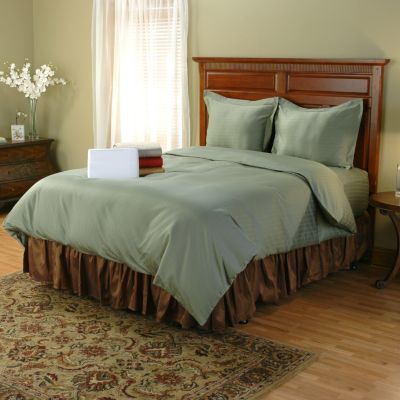 580TC Striped Egyptian Cotton Duvet & Pillow Sham Set