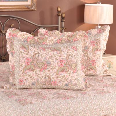 Parisian Paisley Quilted Pillow Sham Pair